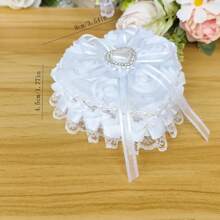 1 pieza Caja de anillo con forma de corazón blanco (anillo no incluido), caja de anillo de bodas, regalo del Día de la Madre, regalo del Día de San Valentín, soporte para anillo de bodas, suministros para decoración de bodas