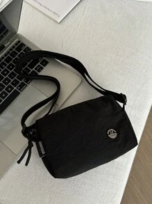 2025 Summer New Fashion Solid Colour Fabric Mini Square Bag With Zip Opening And Adjustable Long Shoulder Strap, Small Capacity Lightweight Minimalist Crossbody Bag. Suitable For Shopping, Purse, Shopping, Young Women, College Students, Newcomers In The Workplace, White Collar. Suitable For Office, College, Work, Business, Commuting, Outdoor Activities, Travelling And Excursions.