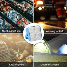 KENSUN 1PC Powerful LED Camping Lantern Outdoor Solar Light Lamp USB Rechargeable Portable Emergency Work Reflector Spotlight Projector Floodlight Construction Lighting - As Shown In the Figure - View 7
