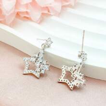 Orecchini in argento sterling 925, orecchini a perno con stella in zirconia cubica alla moda, delicati per uso quotidiano, regalo di compleanno