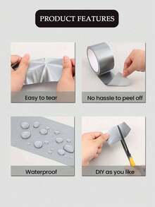 1pc Tear-Resistant Aluminum Foil Tape,Extra Strong Waterproof Duct Tape - Versatile Silver Grey AdhesiveHigh-Temp Flame Retardant, Oil/Waterproof & Moisture-Resistant Self-Adhesive Insulation Tape For Stovetop & Kitchen Countertops - Durable Seam Sealing Repair Tape, Stove Top Protectors,Kitchen, Bathroom Shower And Toilet Edge Trimming Kit. - Multicolor - View 11