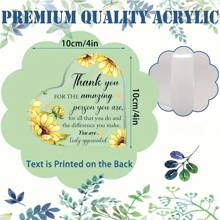 قطعة واحدة لوحة تقدير مسطحة الأبعاد من الاكريليك - لافتة زخرفية عصرية بشكل قلب مع حامل - هدية شكر متعددة الوظائف ملهمة للمعلمين والممرضات والعائلة والأصدقاء - نسخة انجليزية