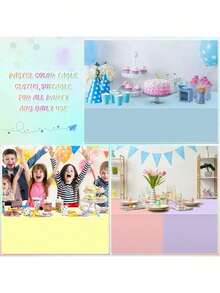 1/5pcs Gender Reveal Party Tablecloth, Pink And Blue For Baby Boy Or Girl Shower Birthday Decorations - 1pc - View 4