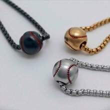 1 Pieza Collar de Béisbol de Acero Inoxidable Joyería para Hombres y Mujeres, Accesorio de Béisbol, Colgante de Béisbol/Softbol de Acero Inoxidable, Joyería Deportiva de Estilo de Pareja