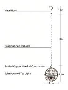 1/2pcs Outdoor Waterproof Hanging Solar Lantern, Solar Powered Flickering Tea Light Candle Holder, Rechargeable Hanging Lamp For Backyard, Garden, Fence - Warm White Light - View 7