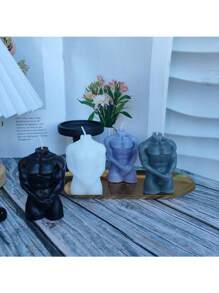 1pc, Handmade Human Body Shaped Scented Candle Decor With Slight Color Variance