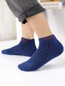 Set de 5 pares de calcetines de media caña de unicolor y malla para niños, color aleatorio