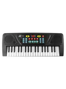 1pc 37/61 Key Youth Digital Music Piano Keyboard, Portable Electronic Instrument, Youth Multifunctional Keyboard With Microphone Gift (Black), Birthday Gift Graduation Gift Christmas Gift New Year Gift