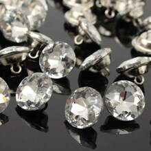 20 Stücke Strass Kristall Knöpfe, klare Polsterung mit Metallöse, Näh-Diamant-Kristall, runde Glasknöpfe für Sofa, Kopfteil, DIY Basteln, Bett Möbel Dekor
