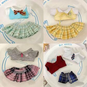 (仅娃娃衣服) 新款LABUBUI三代时尚校园风娃娃衣服LBB3.0一代二代坐姿派对盲盒青春时尚装套装