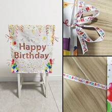 Happy Birthday Chair Cover Birthday Seat Cover For Office Chair Chair Cover With Ribbons Cupcake Chair Back Covers For Classroom School Home Dining Party Decor - ColorfulHappyBirthday - View 4
