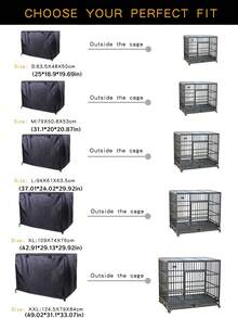 1pc Oxford Cloth Dog Cage Cover, Dust-Proof And Windproof Cage Protector, Suitable For Various Cage Sizes (Note: This Is Only The Protective Cover, The Cage Is Not Included! Please Check Carefully Before Placing Your Order!)
