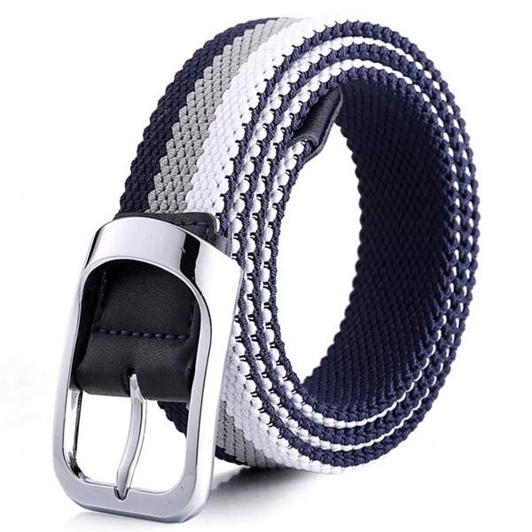 Elastischer Taillengürtel, unisex, mehrfarbig gestreift, atmungsaktiver einstellbarer Flechtgürtel für outdoor, Lässig, Büromode