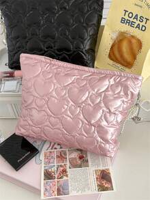 1件装Slouchy Love收纳袋简约绗缝清新防水大容量商务旅行便携手提包 - 彩色 - 查看 5