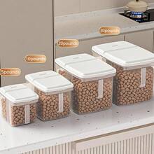 5LB/10LB/20LB Large Capacity Airtight Pet Food Storage Container, Rectangular Flip-Top Lid, Suitable For Large Dogs And Cats, Sealed And Easy To Clean, Ideal For Kitchen Storage, Dream Gift For Pet Lovers - Clear - View 6