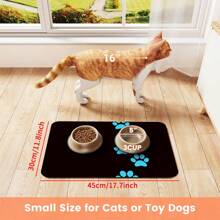 1 pièce Tapis d'alimentation pour animaux de compagnie, tapis absorbant pour nourriture pour chats et chiens, tapis de propreté pour animaux de compagnie imperméable et anti-fuite, tapis à nettoyer facilement sans tache pour distributeur d'eau pour chats et chiens, accessoires pour animaux de compagnie, tapis pour repas d'animaux de compagnie convenant aux buveurs et malvenus