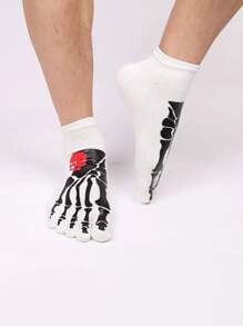 2/1 Paar Socken mit Totenkopf-Klauen Motiv, Gitarren-Jungen Knöchelsocken, Sommer Boden Gitter Zehenstrümpfe, geeignet für den täglichen Gebrauch, Partys, Dating und Bühnenauftritte
