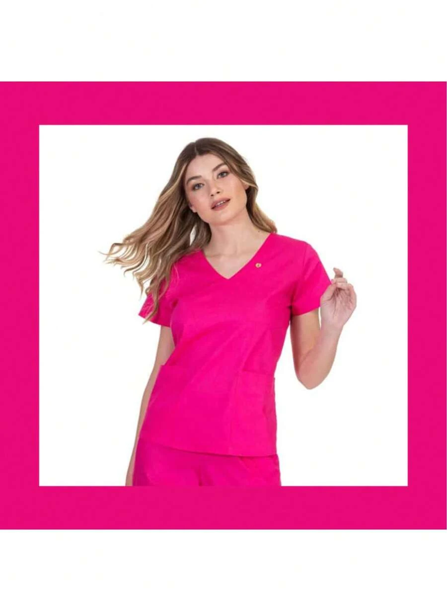Women's Surgical Pajamas Hospital Set Scrub Private Comfortable Uniform - 玫紅色 - 查看 1