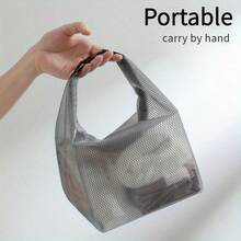 High Quality Large Capacity Unisex Toiletry Bag, Waterproof PVC Wet & Dry Separation Drawstring Pouch With Wrist Strap, Lightweight Minimalist Design Suitable For Outdoor, Swimming, Gym, Travel - Multicolor - View 5