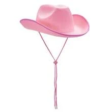 Women's Fashion Western Cowboy Hat - Elegant Raw Edge Wide Brim Design, Suitable For Dates/Parties/Events - 淺粉色 - 查看 1