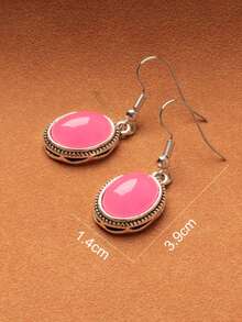 أقراط نسائية عصرية بشكل بيضاوي باللون الأصفر الكهرماني، خيارات متعددة للمواد - شمع العسل أصفر - مشاهدة 7