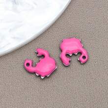 10pcs 10x10mm Cute Enamel Stainless Steel Crab Charms Mini Cute Marine Life Animal Pendants For DIY Ocean Bracelet Necklace Earrings Jewelry Making Crafts Accessories