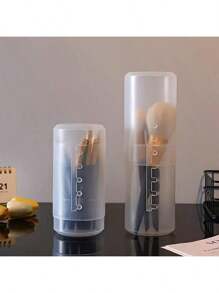 A Versatile Adjustable Desktop Brush With A Simple Dust-Proof Brush, Covered Makeup Brush, Pen Comb Storage, Telescopic Bucket, Portable With Cover