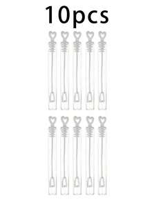 5/10/20Pcs Heart Wand Tube Bubble Soap Bottle Wedding Gifts For Guests Birthday Party Favors Decoration Supplies(Excluding Bubble Water) Wedding Season - White - View 9