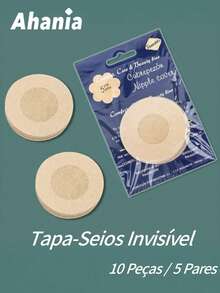 Ahania Simple Round Nipple Covers Non-Woven Cloth 10 PCS/5 PAIRS Invisible Adhesive Breast Pads Breast Protector Nipple Cover 6cm Diameter - Màu be - Xem 1