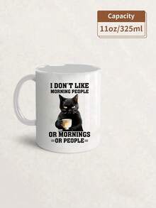 1pc Creative Cute 11oz 330ml Ceramic Cup, Wide Mouth Coffee Cup, Suitable For Outdoor Camping, Picnicking, Travel,Reusable,Birthdays & Holidays, Hand Wash Only,Coffee Bar Accessories, Back To School,Summer Water Bottles,Suitable For Both Cold And Hot Drinks, Perfect Father's Day Gift For Coffee Or Tea, Tea Mug