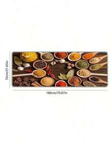 1 Piece, 100% Polyester Fiber Knitted Spice And Chili Kitchen Mat, Machine Washed, Non Slip, Lightweight, Fade Resistant, Low Plush, Farmhouse Style Home Decoration, Laundry Room, Sink Floor Comfort Mat, Adding Spices To Your Kitchen
