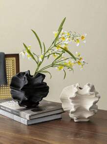 Vase décoratif en résine minimaliste moderne et créatif, décoration pour salon, entrée, cabinet TV, bureau, bureau à domicile, pot à fleurs de style artistique de luxe léger, décoration de table à thé, de cabinet TV dans le style wabi-sabi domestique