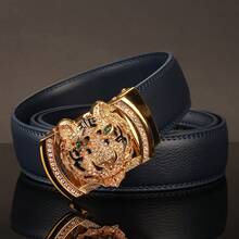 1 条宽度 3.5 厘米白色休闲腰带，配虎头扣，彩色表带，自动扣，适合日常佩戴