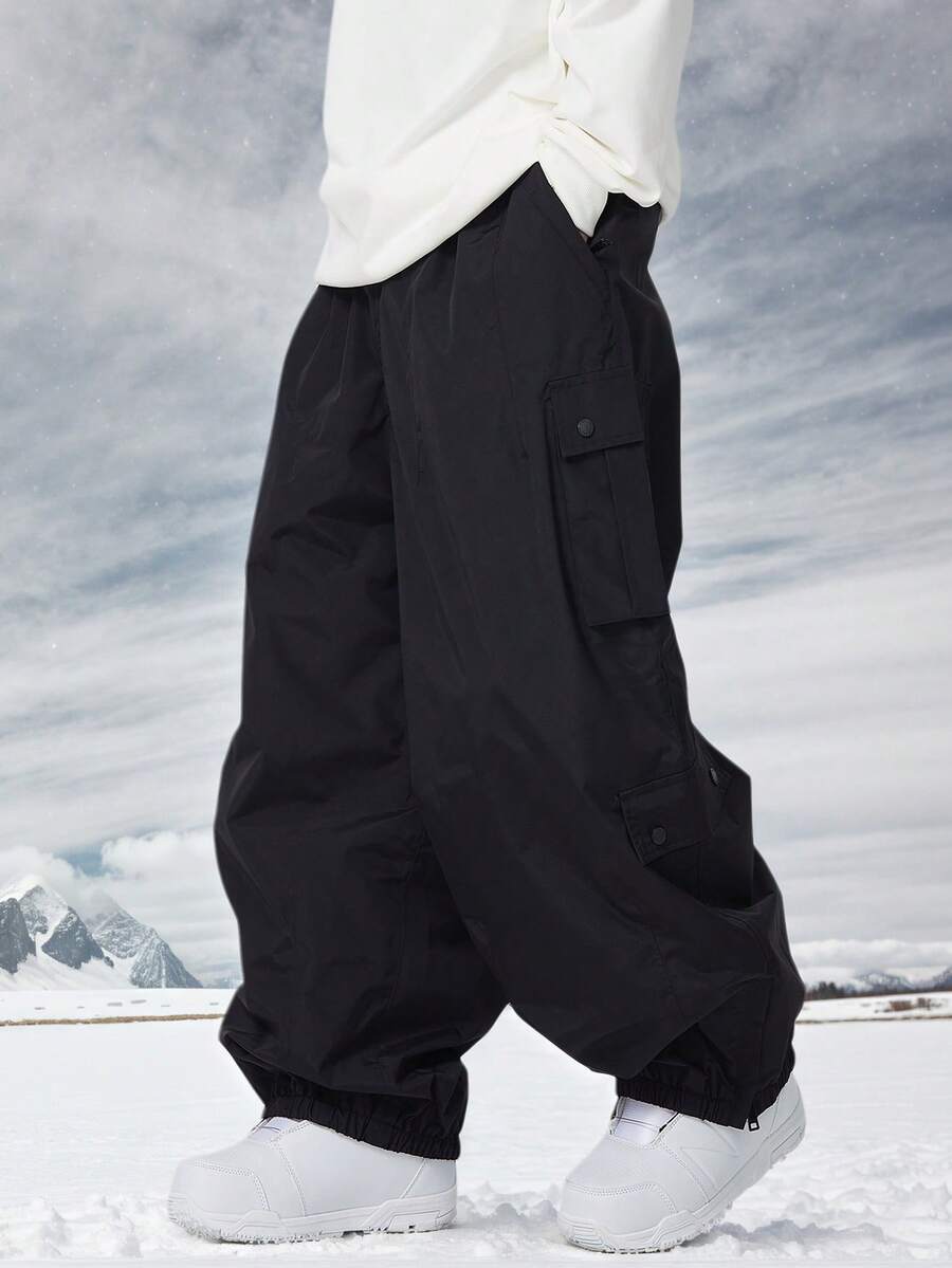 1 chiếc quần trượt tuyết dáng rộng, quần trượt ván tuyết rộng thùng thình, quần thể thao ấm áp dáng rộng, thích hợp cho các hoạt động ngoài trời, quần trượt tuyết mùa đông có thể giặt máy, đồ trượt tuyết, quần áo giữ ấm, quần áo thể thao, cấu trúc gia cố, quần trượt tuyết đa năng, trang phục trượt tuyết, quần áo mùa đông nam màu đen