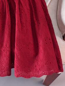 Japanese And South Korean Women School Clothes Skirt With White Hollow Jacquard Cake Skirt Half Skirt Female Four Seasons A-Word Long Skirt Y2k Clothes Women Fairy Super Sensen Tied Half Skirt Umbrella Skirt - Red - View 8