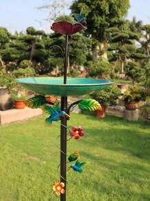 1pc Vintage Cast Iron Bird Bath & Feeder - Metal Design Easy To Clean, Stable 5-Claw Base, Ideal For Garden, Lawn & Holiday Decor, Perfect For Bird Watchers, Christmas & Garden Decoration
