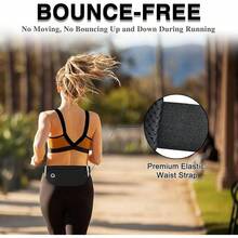 Riñoneras para mujeres y hombres, riñonera impermeable con tira reflectante, bolsa de cinturón ligera y delgada con correa ajustable sin rebote para correr, viajar, hacer senderismo, caminar y deporte (Negro) - Negro - Ver 2