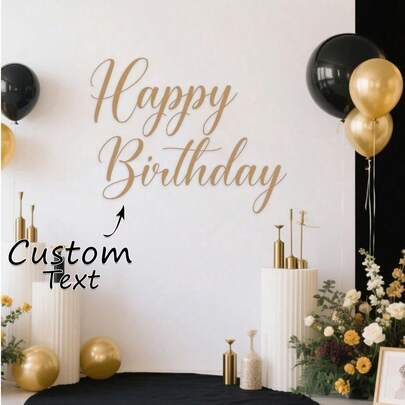 1 Miếng dán tùy chỉnh cho quà tặng sinh nhật/kỷ niệm/đám cưới/họp, Miếng dán gương, quà tặng tự làm, thủ công, chữ viết tay, miếng dán đám cưới, miếng dán quà tặng cho ly, cốc, cuộn, bóng bay, v.v. Miếng dán tên ba chiều tùy chỉnh