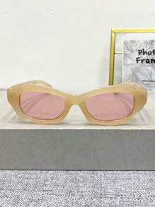 新款复古多边形个性时尚眼镜，男女通用高端简约百搭沙滩派对时尚眼镜，适合日常佩戴 - 彩色 - 查看 6