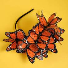 1 件蝴蝶头饰帽帝王蝶头饰皇冠茶会服装头饰万圣节服装 - 彩色 - 查看 8