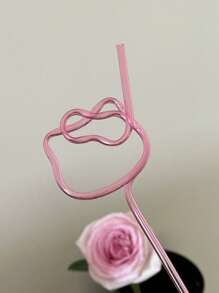 Sanrio 4 piezas de mangueras de pajita de colores de Hello Kitty, accesorios de taza rotatorios y reutilizables, pajitas, lindas bebidas de verano para despedidas de soltera, cubiertas de pajitas, vajilla rosa, fiesta de ducha para la novia, útiles escolares