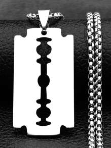 1 Peça Colar Longo de Aço Inoxidável para Homens e Mulheres, Cor Preta, Estilo Punk, Gótico, Steampunk, Grunge, Hip Hop, Joias de Colar