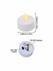 6/12/24 Pcs Set Flameless LED Tea Lights, Battery Powered 100 Hrs With Remote Control Timer, Realistic 3D Wick Votive Candles For Dating, Wedding, Party, Holiday, Home Decor - Plastic, Smokeless, Battery-Powered, Flameless Lights With On/Off Switch (Warm White)