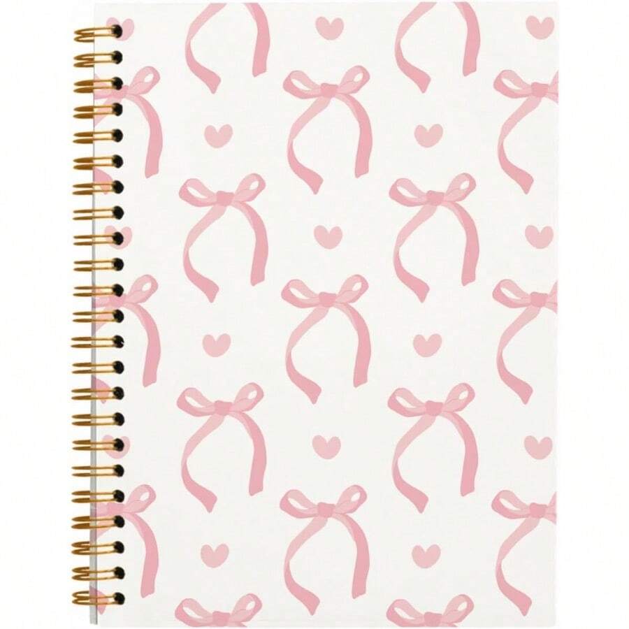 YQQ Coquette Pink Bow YQQ  JournalsPreppy Cute Spiral YQQ  For Teen Girls Women Coquette Stuff  Hardcover Spiral YQQ  5.5x8.3