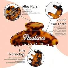 定制水钻名字发夹，带有水钻名字的个性化发夹，适合稀疏和浓密的头发，钻石闪光点缀伴娘礼物，闪亮亚克力发饰，非常适合新娘、伴娘、婚礼、周年纪念和特殊场合，耐用发夹