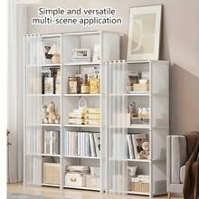 1pc Simple Wardrobe Open Closet Free Standing Garment Rack, Compact Dust-Proof Clothes Organizer With Multiple Shelves, Easy Assembly, Bedroom Storage, Black Independent Wardrobe With Transparent Door And Open Top Shelf, Fashion Black Finish, Sturdy Structure, Clothing Storage Box