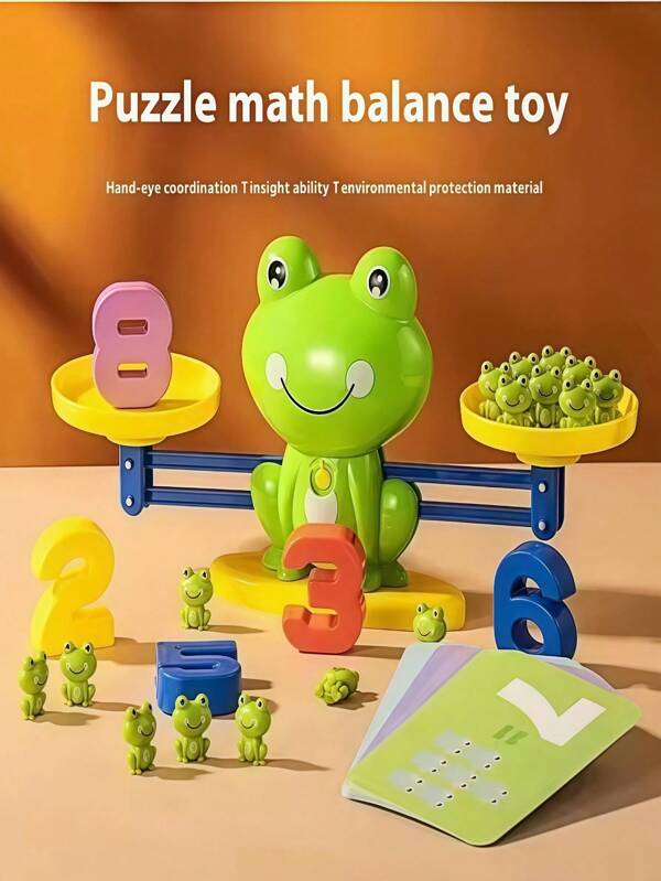 Random Style Children's Numerical Frog Addition & Subtraction, Weight Stacking & Counting Game, Suitable For 3-6 Years Old, Parent-Child Interaction, Educational Toy, Birthday/Christmas Gift
