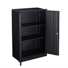 Metal Storage Cabinet With Locking Doors And Adjustable Shelf, Folding Filing Storage Cabinet , Folding Storage Locker Cabinet For Home Office,School,Garage, Black    RR