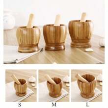 Bamboo Garlic Press Herb Grinder Spice Crusher Kitchen Tool For Garlic Ginger