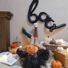 1 Stück 113*44cm Boo! Buchstaben Folie Ballon aufgepumpt Halloween Party Banner Hintergrund Dekoration